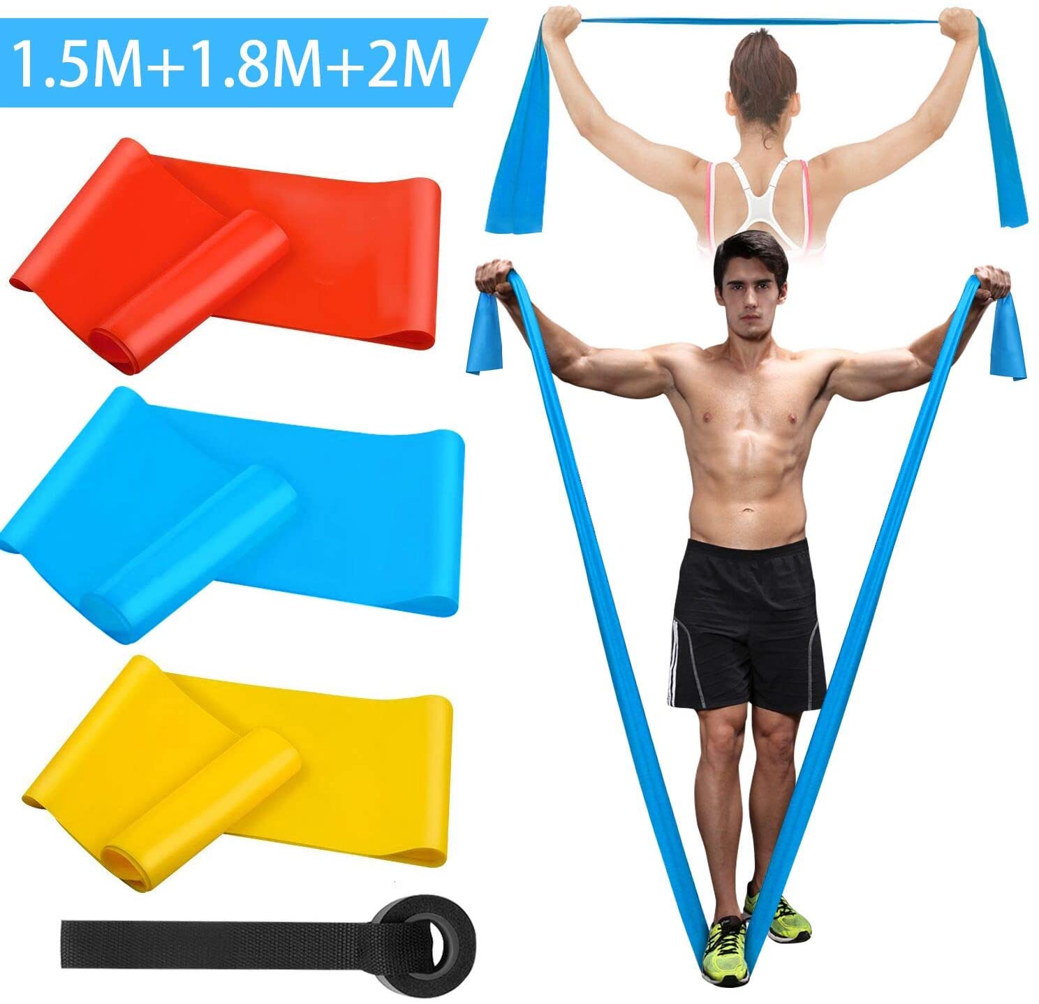 Crossfit Belt - Elastische Fitnessbänder, 3 Stück, Widerstandsbänder, elastische